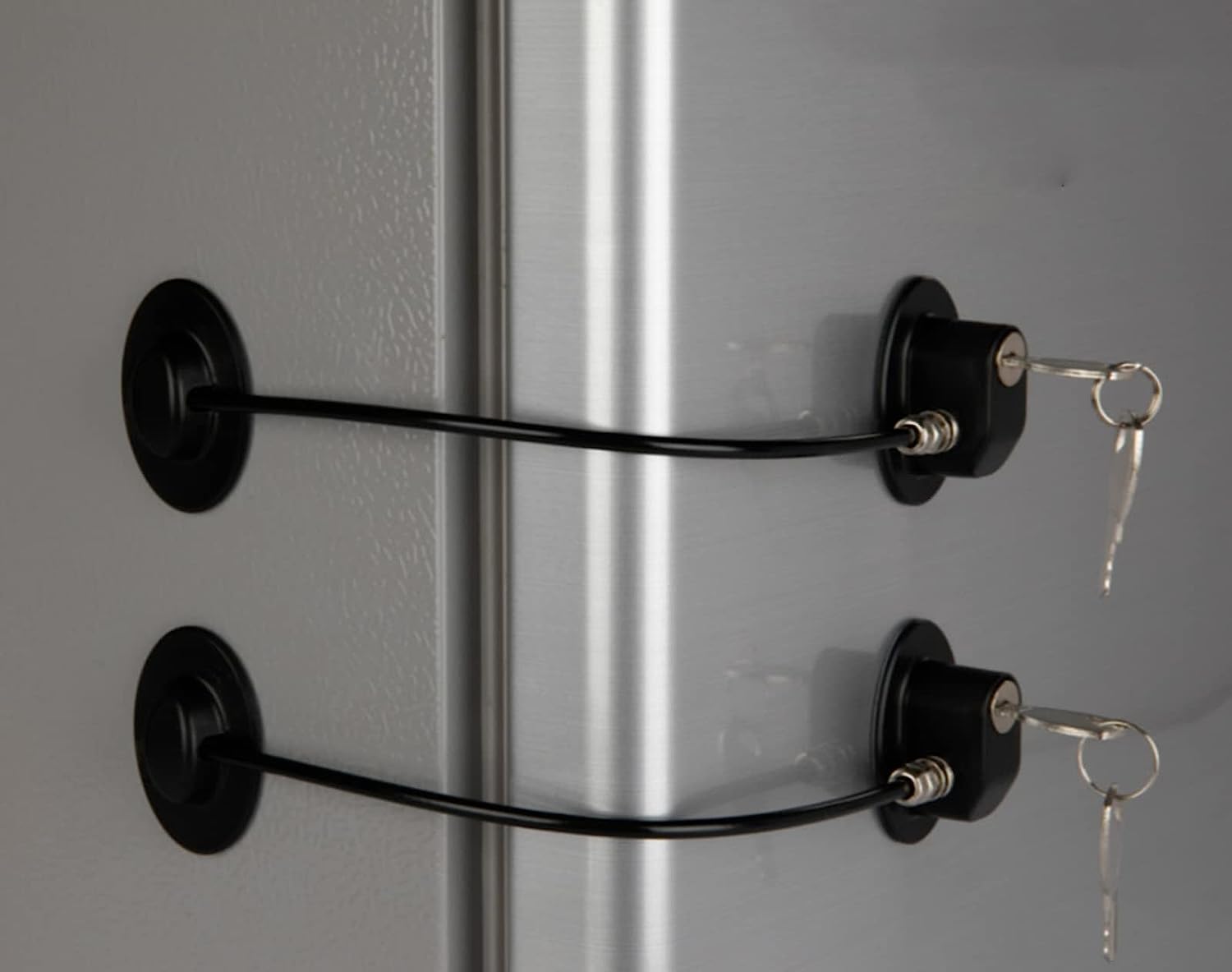2 Pack Refrigerator Door Locks with 4 Keys, File Drawer Lock, Freezer Door  Lock and Child Safety Cabinet Locks by REZIPO Black